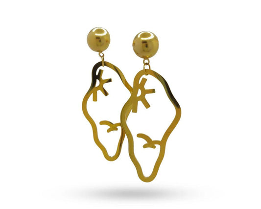 Aureline Abstract Face Profile Dangle Earrings