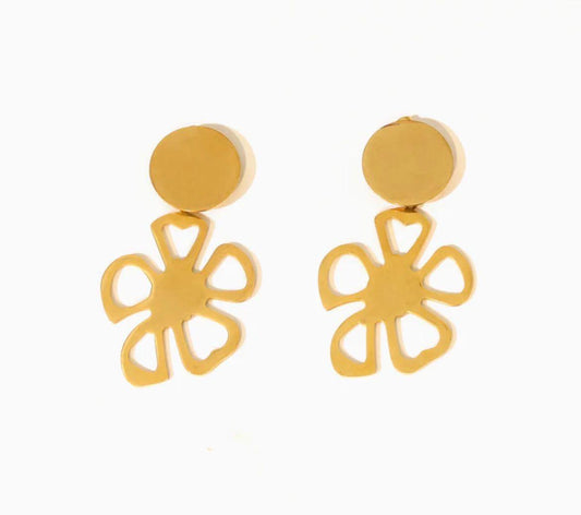 Aureline Gold Cutout Flower Drop Earrings